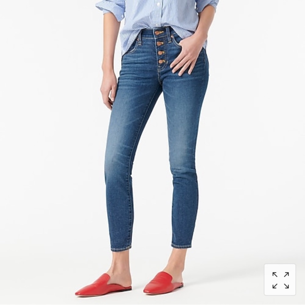 J. Crew 9” Petite High Rise Toothpick Jeans 27
